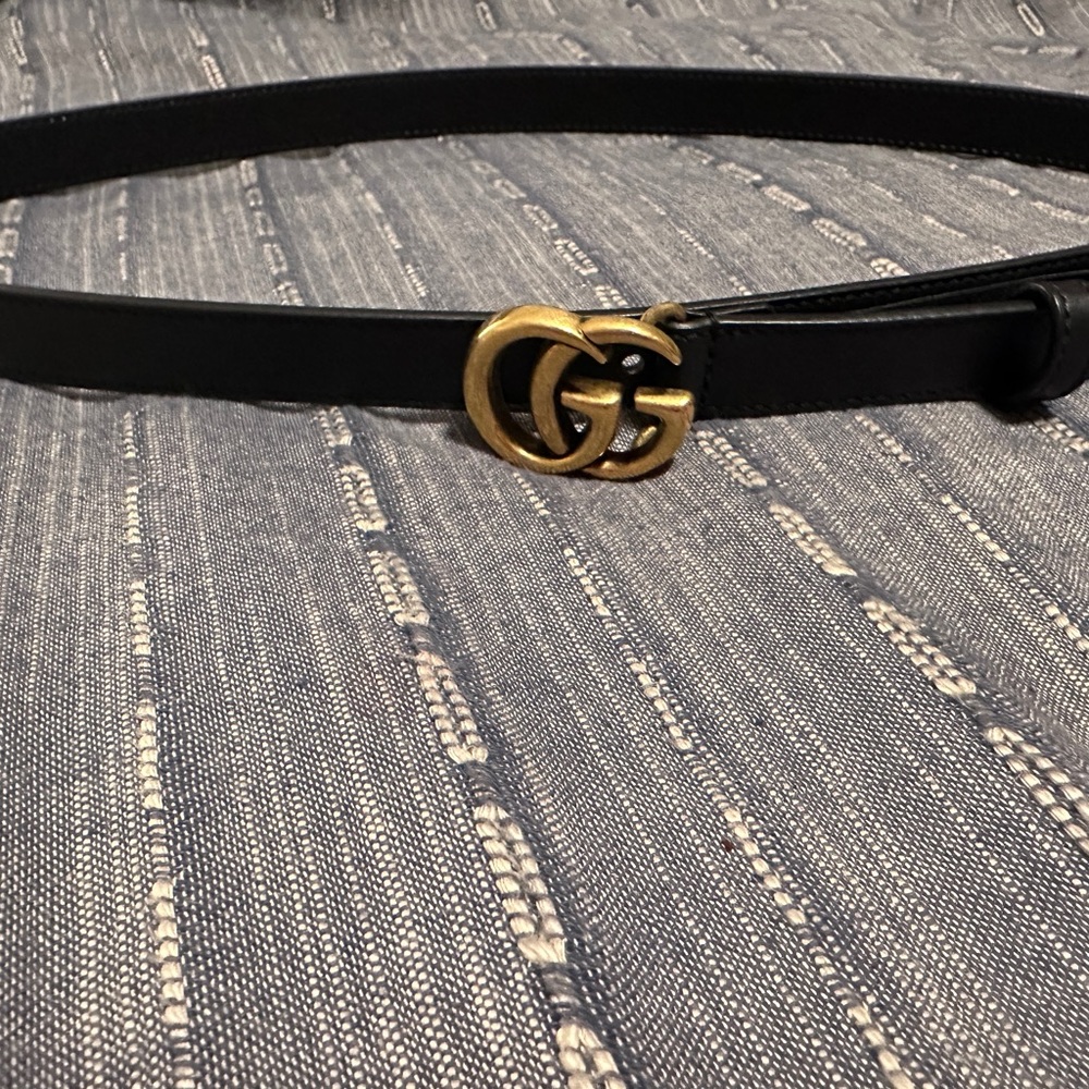 Gucci Leather Belt with Double G Buckle